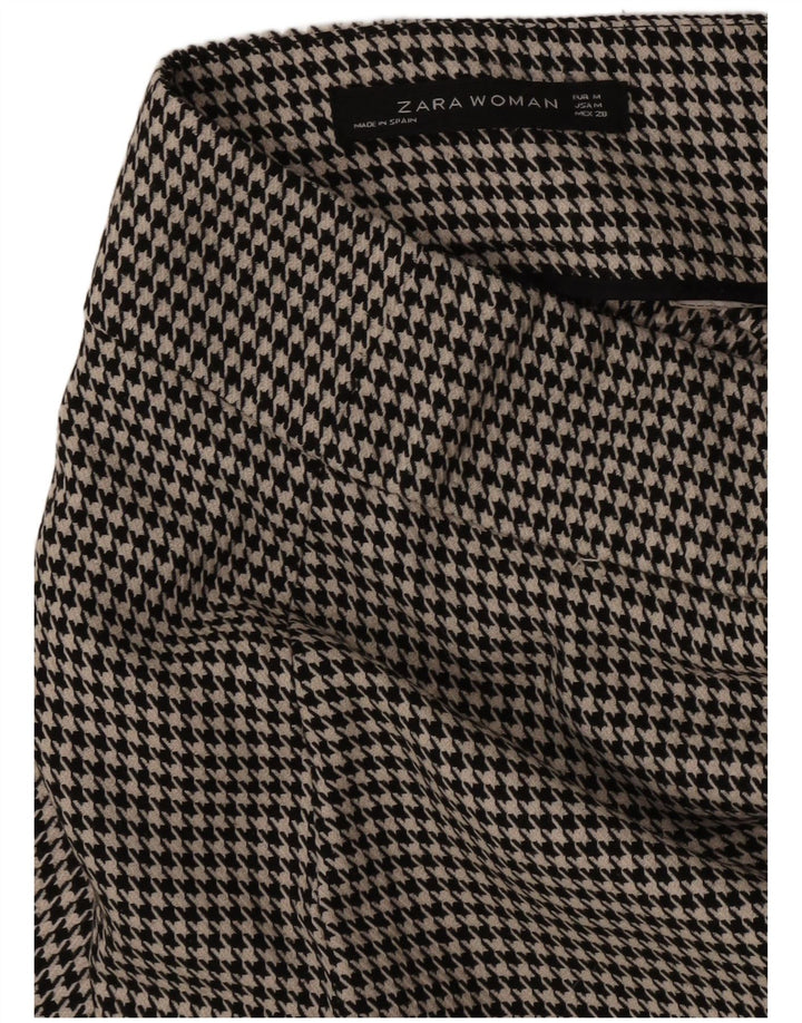 Kurze Hose von Zara für Damen, mittelgroß, W28, L24, schwarzer Hahnentrittmuster