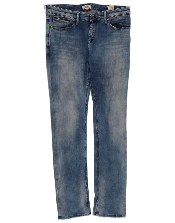 Tommy Hilfiger Herren Slim Jeans W34 L34 Blaue Baumwolle