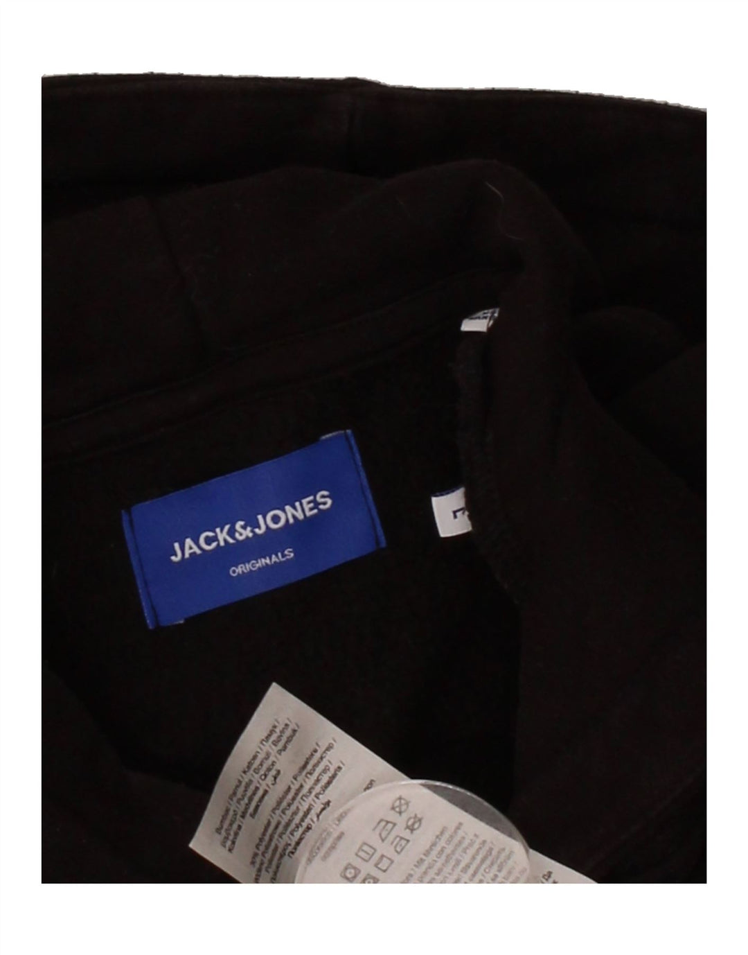 JACK & JONES Mens Hoodie Jumper Large Black Cotton Vintage Jack & Jones and Second-Hand Jack & Jones from Messina Hembry 