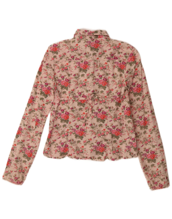 Benetton Mädchen-Hemd, 11–12 Jahre, XL, rosa, geblümt, Baumwolle