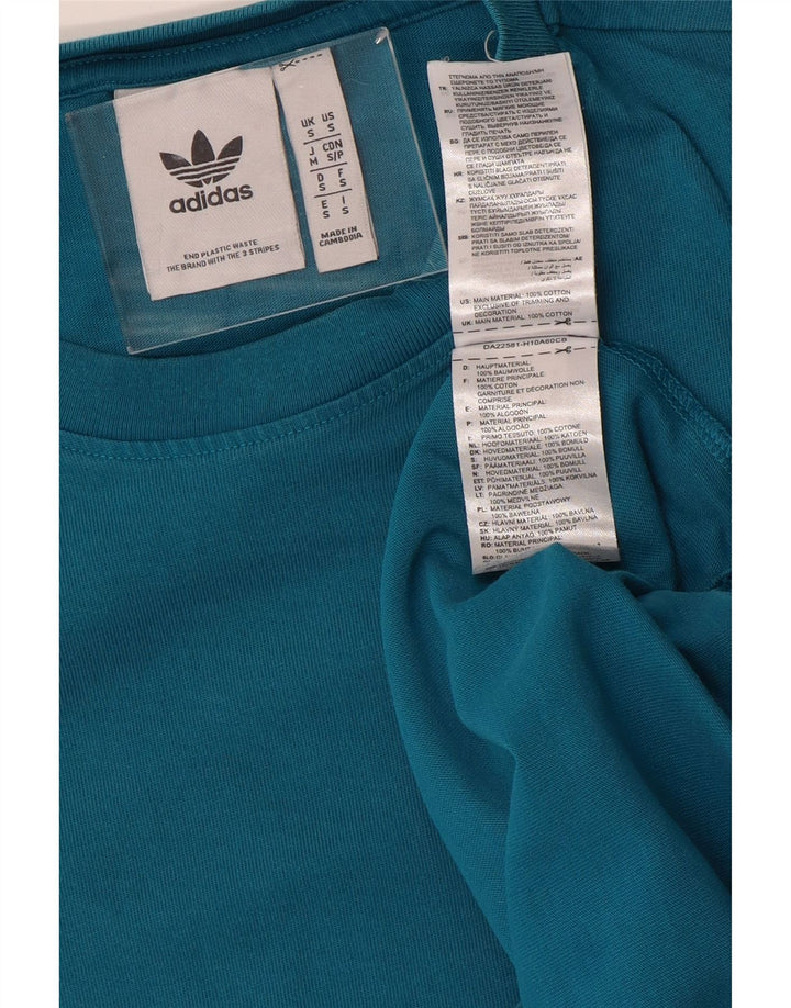ADIDAS Herren Grafik T-Shirt Top Small Blau Baumwolle