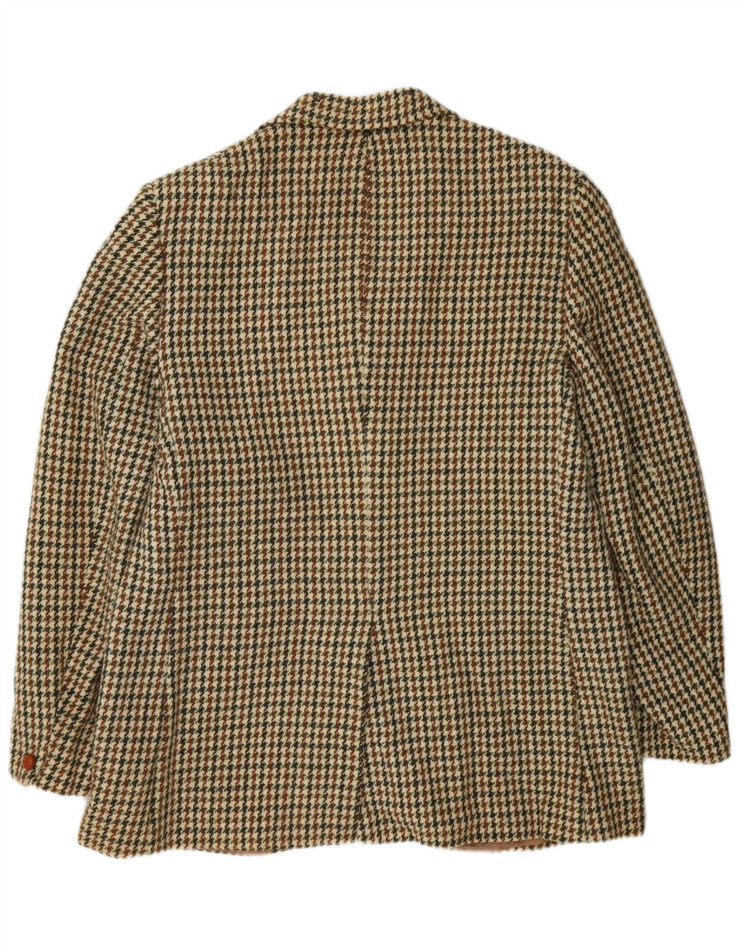 Harris Tweed Herren-Blazer, lang, UK 38, Mittelgrün mit Hahnentrittmuster