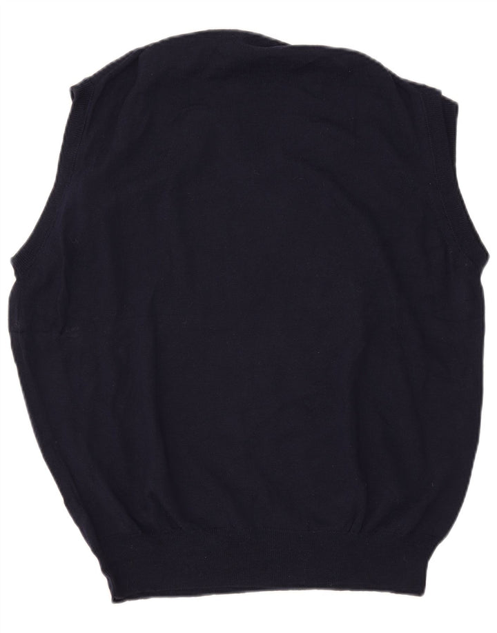 Trussardi Herren Weste Tank Top Large Marineblaue Merinowolle