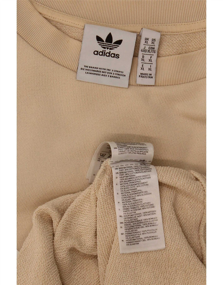Adidas Herren Grafik Sweatshirt Pullover XL Beige Baumwolle