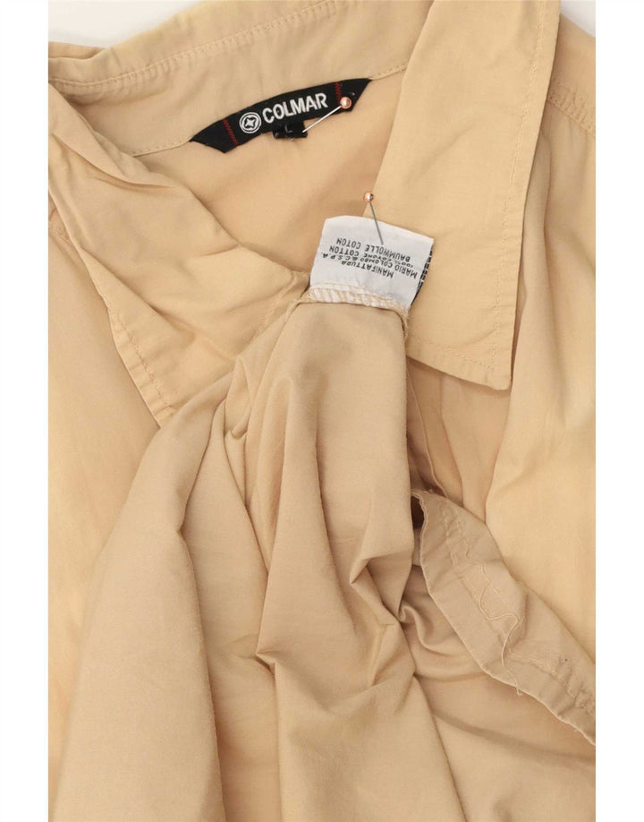 Colmar Herren-Kurzarmhemd, groß, beige, Baumwolle