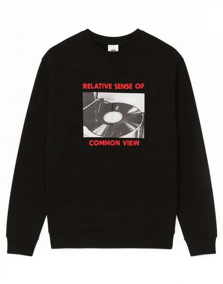 Zara Herren-Sweatshirt mit Grafik, Größe S, Schwarz