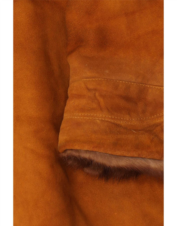Giamax Damen Übergroßer Lammfellmantel IT 44 Mittelbeige