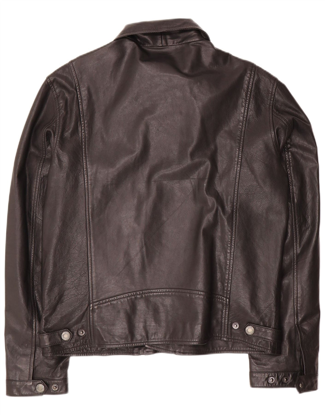 VINTAGE Herren Leder Bikerjacke IT 52 XL Schwarzes Leder