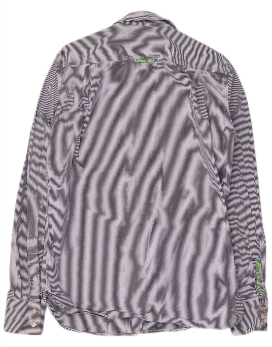 Superdry Herrenhemd aus mittelblauer Nadelstreifen-Baumwolle