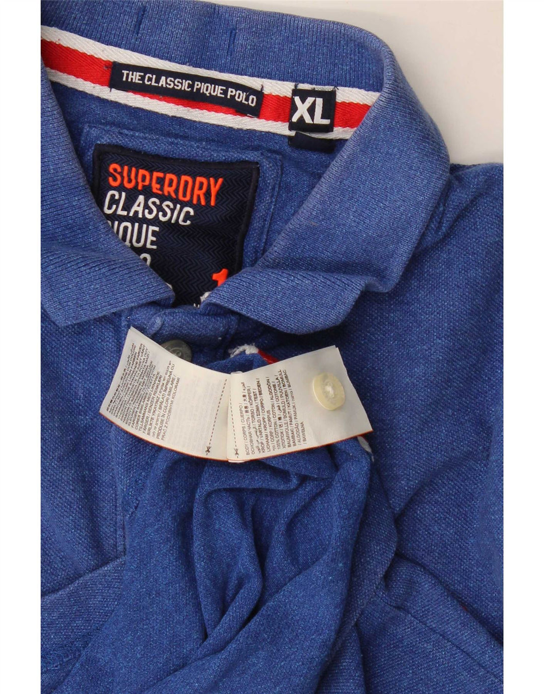 Superdry Herren-Poloshirt XL aus blauer Baumwolle