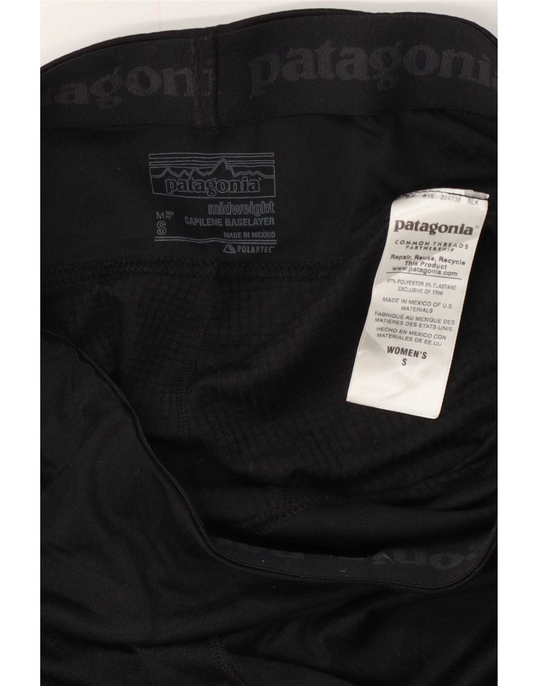 Patagonia Damen Leggings UK 10 Small Schwarz Polyester