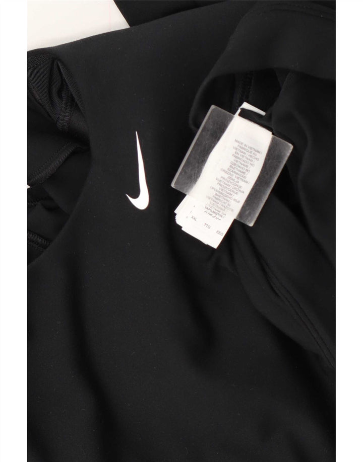 Nike Damen Crop Top Langarm UK 20 2XL Schwarz Polyester