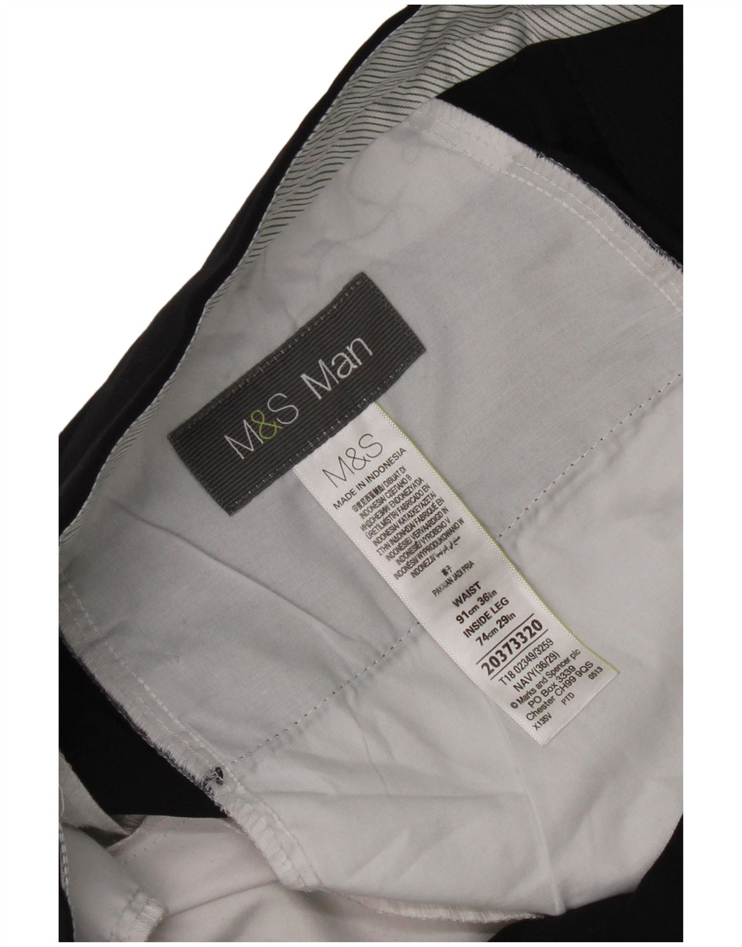 Marks & Spencer Herren-Chinohose mit Pegged, W36, L29, Marineblau, klassisch