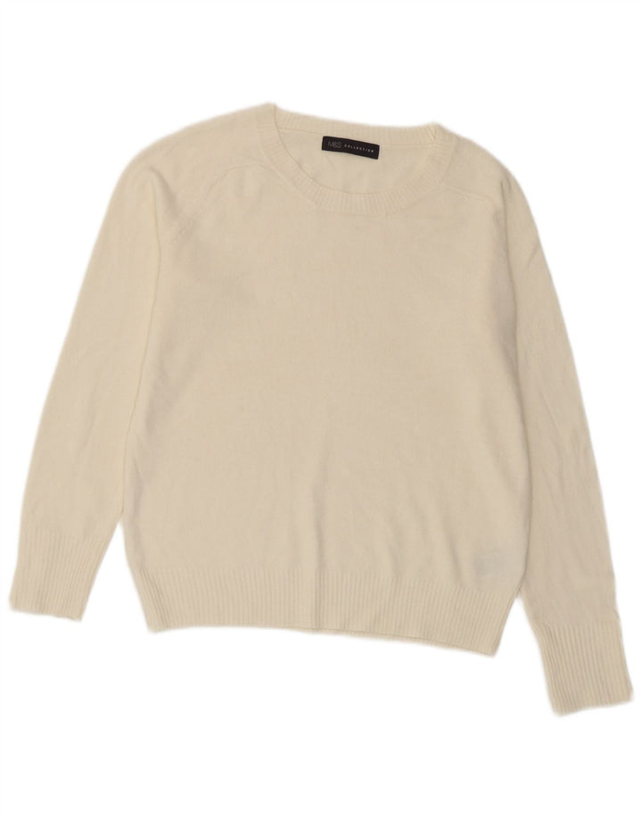 Marks & Spencer Damen-Pullover mit Rundhalsausschnitt, Gr. 10, Größe S, gebrochenes Weiß