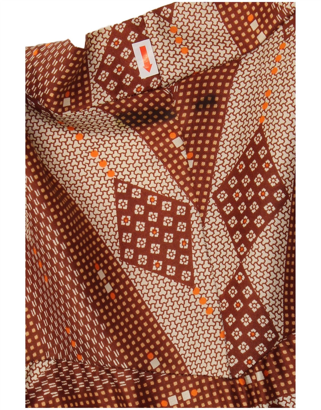 Vintage Damen Wickel-Maxikleid UK 12 Mittelbraun Argyle/Diamant