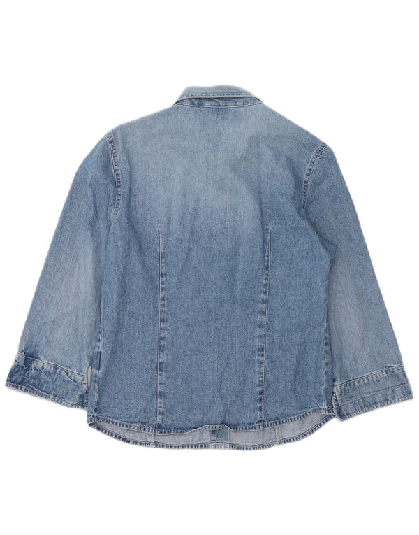 MAX & CO. Damen-Jeanshemd mit 3/4-Ärmeln, IT 46, Größe L, Blau, Baumwolle