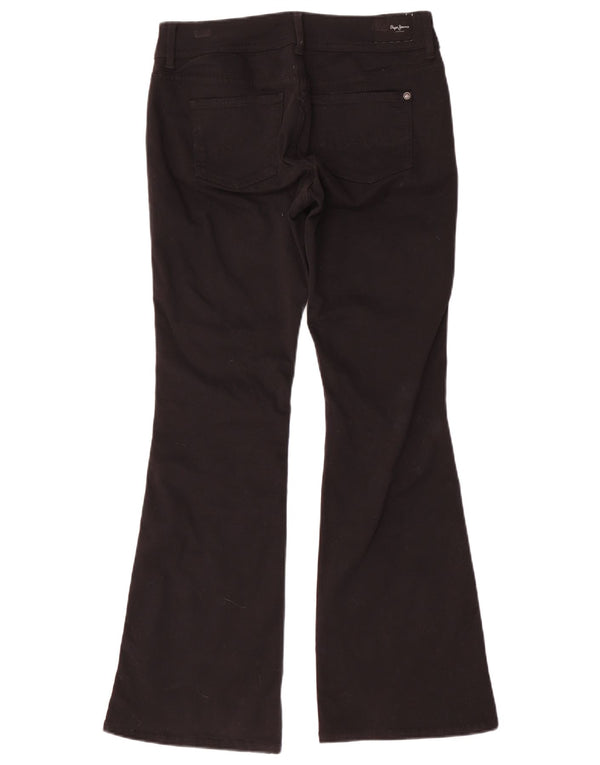 PEPE Jeans Damen Pimlico Mid Rise Flared W28 L30 Schwarze Baumwolle