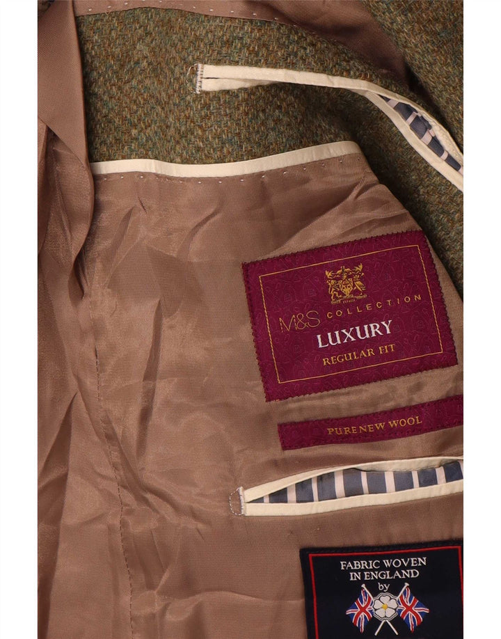 Marks & Spencer Herren-Blazer mit 2 Knöpfen, reguläre Passform, UK 38, Mittelkhaki