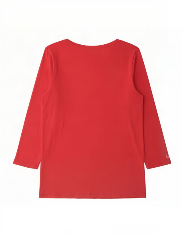 Benetton Damen Top Langarm UK 12 Mittelrosa