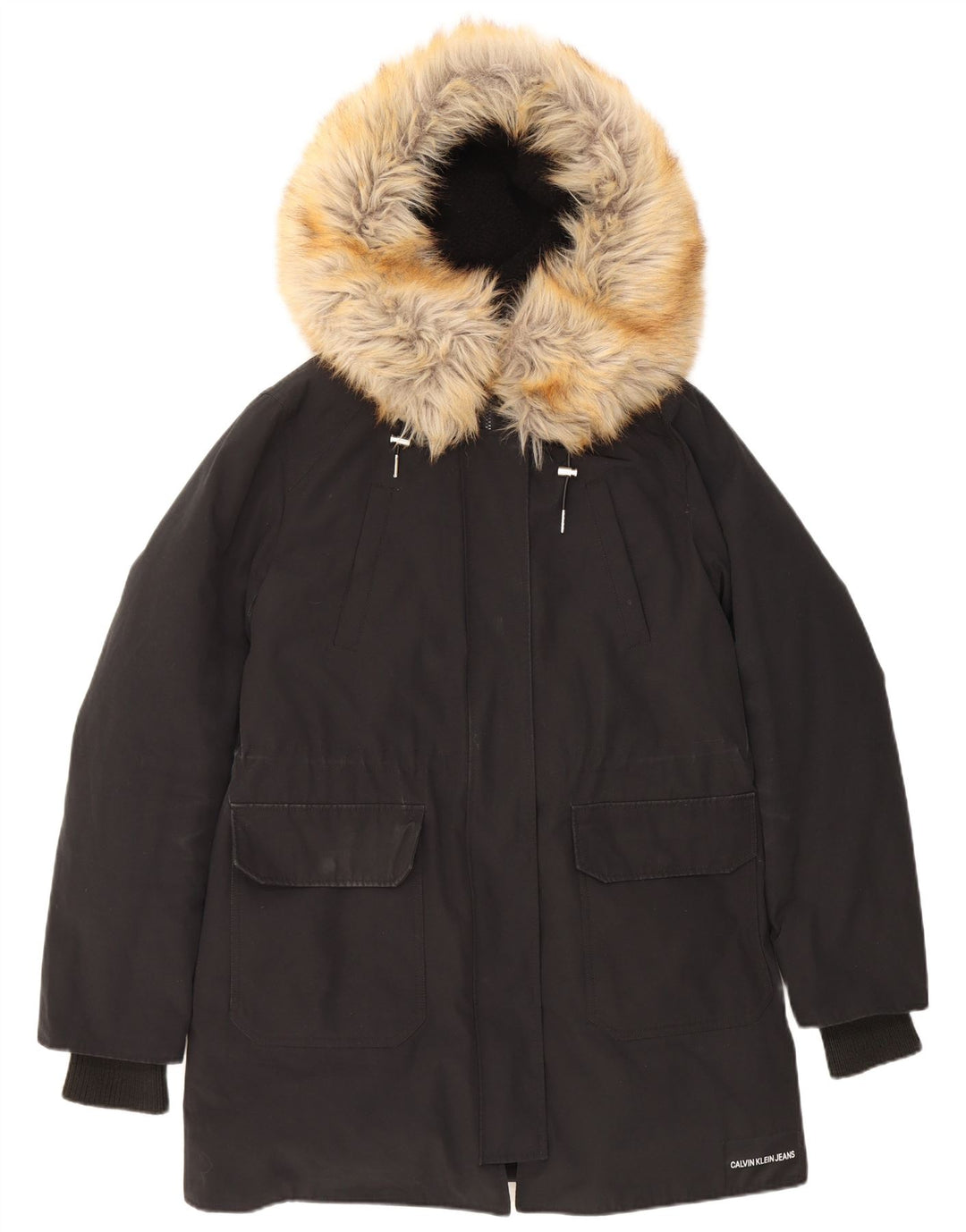 Calvin Klein Herren-Jacke mit Kapuze, gepolstert, UK 38, mittelschwarz, Polyester