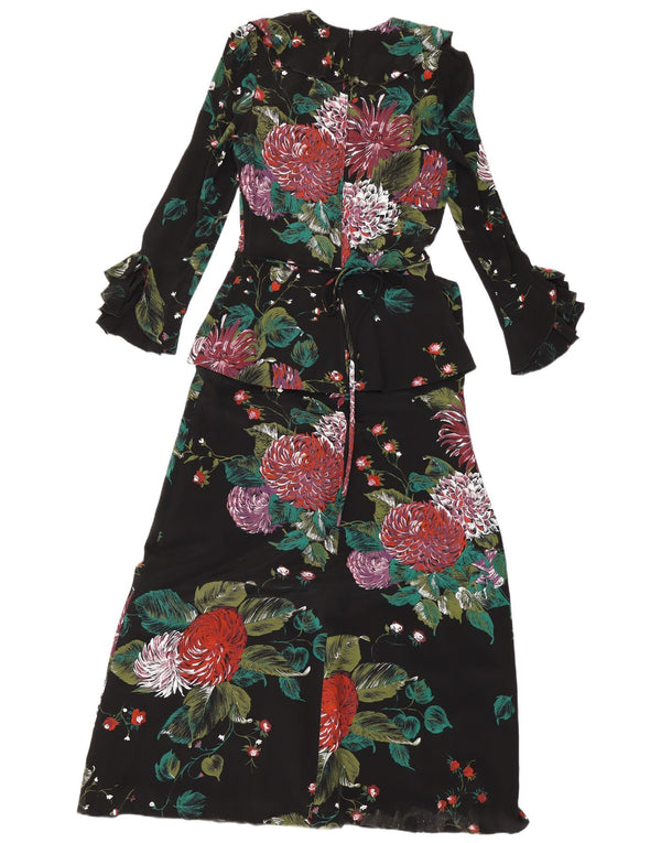 Vera Mont Damen Langarm-Maxikleid EU 36 Small Black Floral
