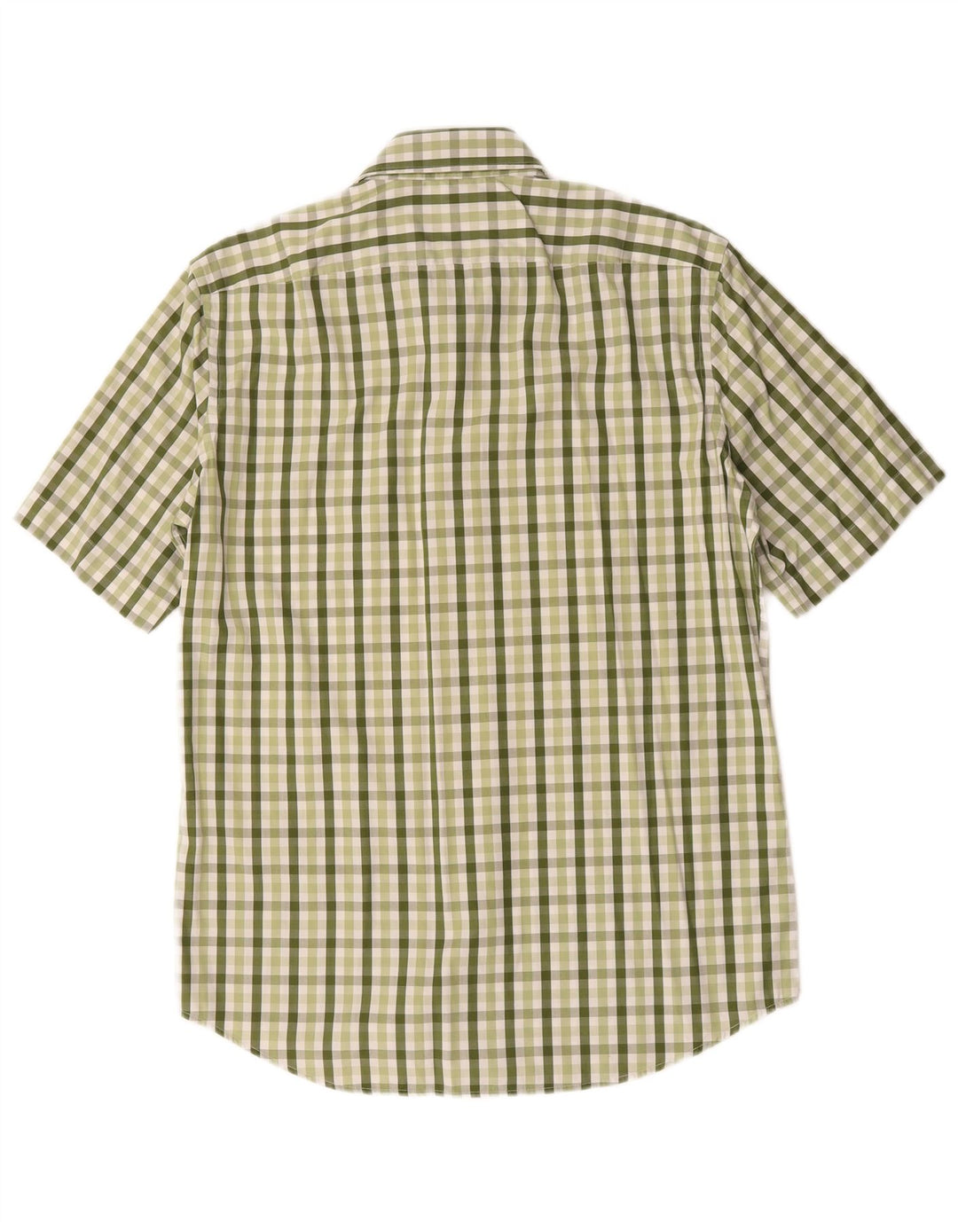 Hugo Boss Herren Kurzarmhemd Größe 40 15 3/4 Mittelgrüner Gingham
