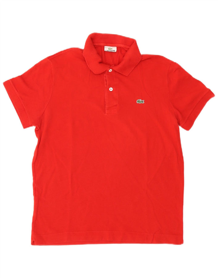 Lacoste Herren-Poloshirt, Größe 4, mittelrote Baumwolle