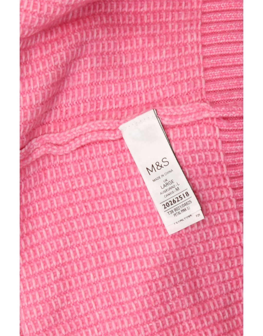 Marks & Spencer Damen-Pullover mit Rollkragen, Gr. 16, Größe L, Rosa, Polyester