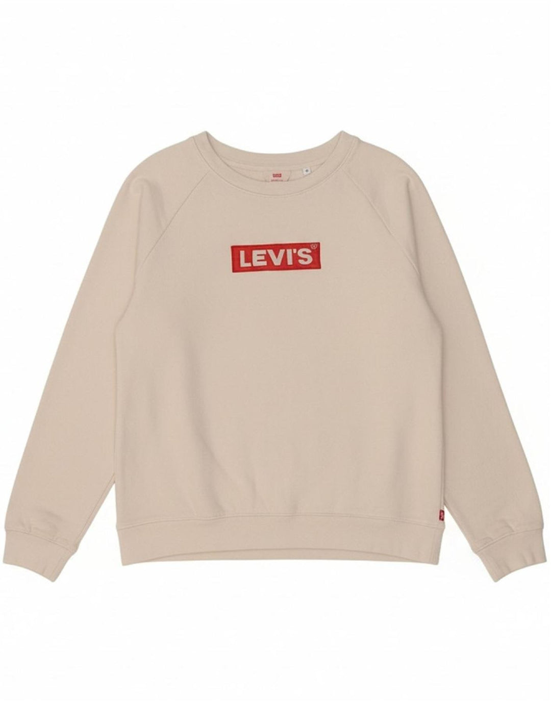 LEVI'S Womens Oversized Graphic Sweatshirt Jumper UK 10 Small White Cotton