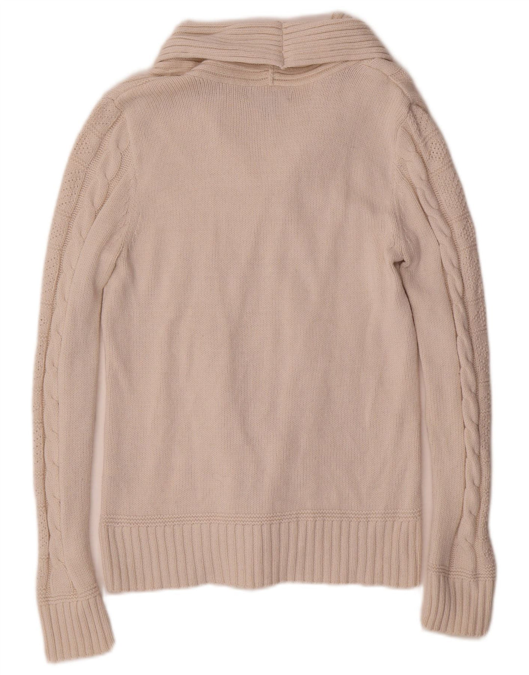 Chaps Damen-Pullover mit Schalkragen, UK 12, mittelweiße Baumwolle