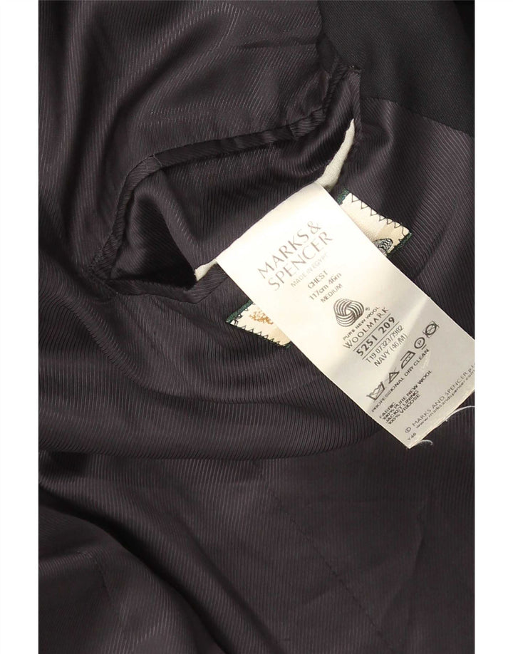 Marks & Spencer Herren-Blazer mit 3 Knöpfen, UK 46, XL, Marineblau, Schurwolle