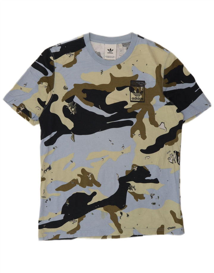 Adidas Herren T-Shirt Top Medium Mehrfarbig Camouflage Baumwolle