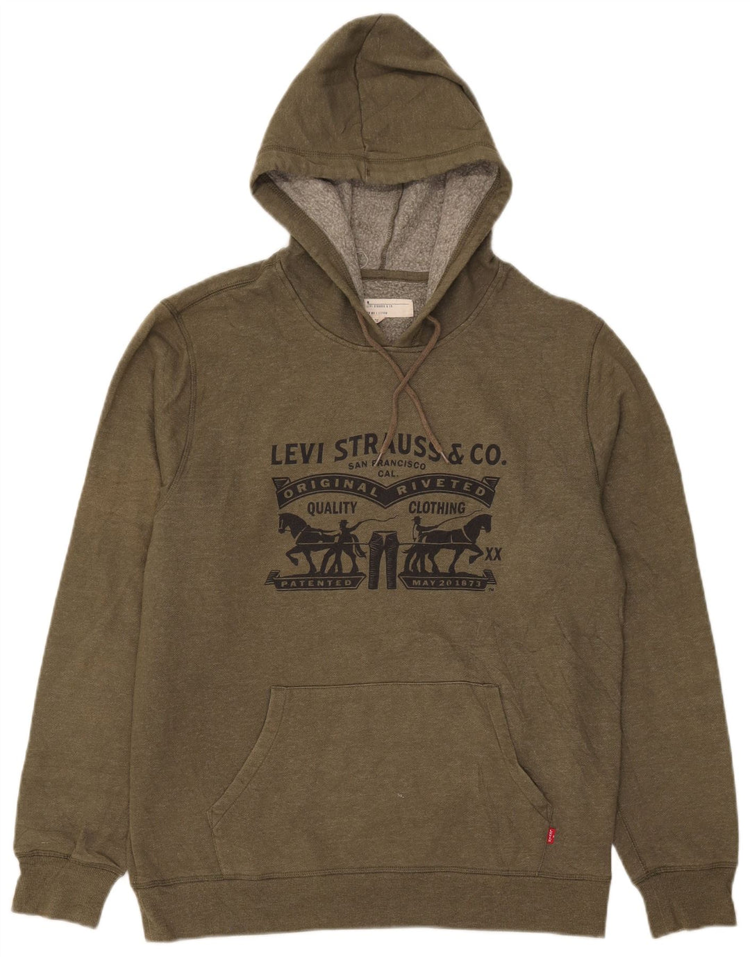 Levi's Herren-Kapuzenpullover mit Grafik, mittlere Khaki-Baumwolle