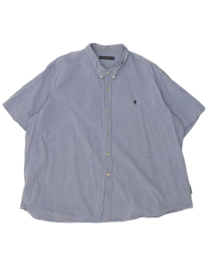 French Connection Herren Kurzarmhemd 2XL Blau Baumwolle