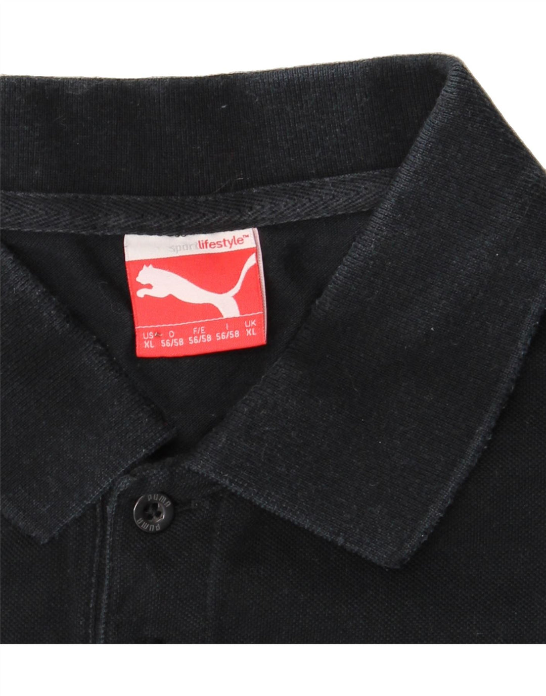 PUMA Mens Polo Shirt XL Black Cotton Vintage Puma and Second-Hand Puma from Messina Hembry 
