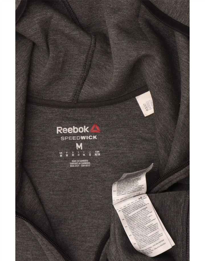 REEBOK Herren-Kapuzenpullover mit Reißverschluss, mittelgraues Polyester