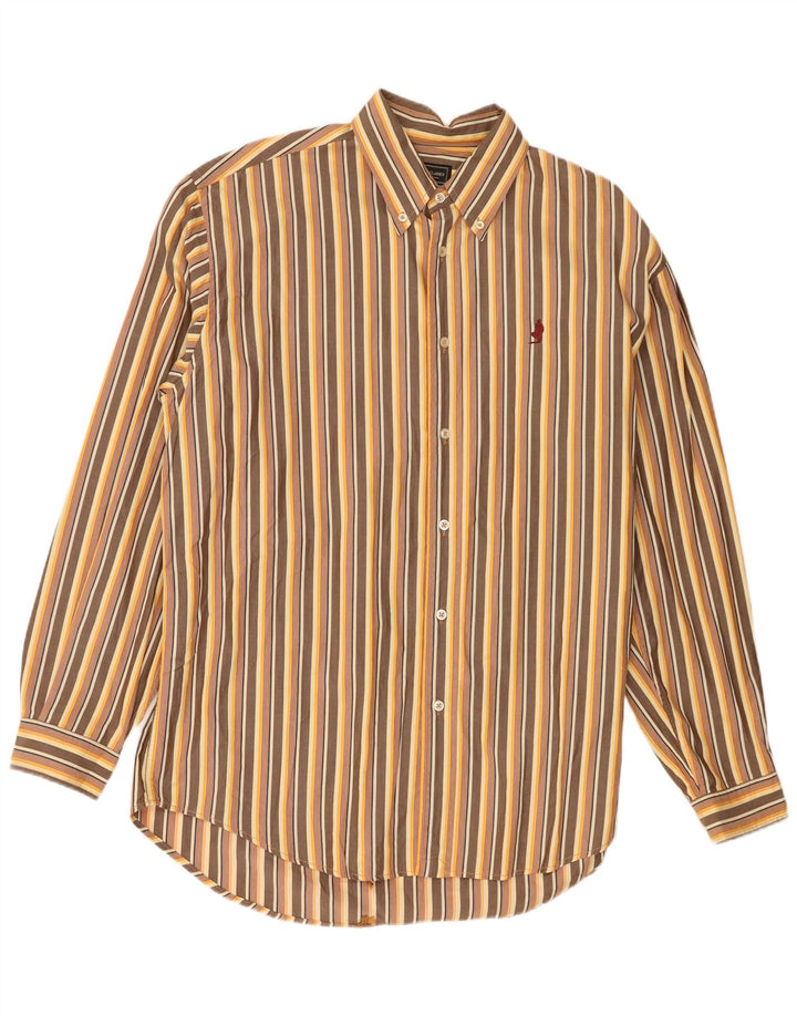 Marlboro Classics Herren-Hemd, reguläre Passform, XL, braun gestreift, Baumwolle