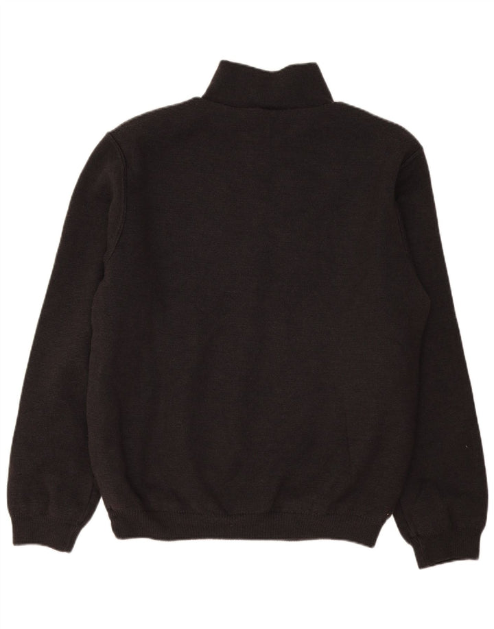 Vintage Herren-Pullover mit Reißverschluss, große schwarze Wolle