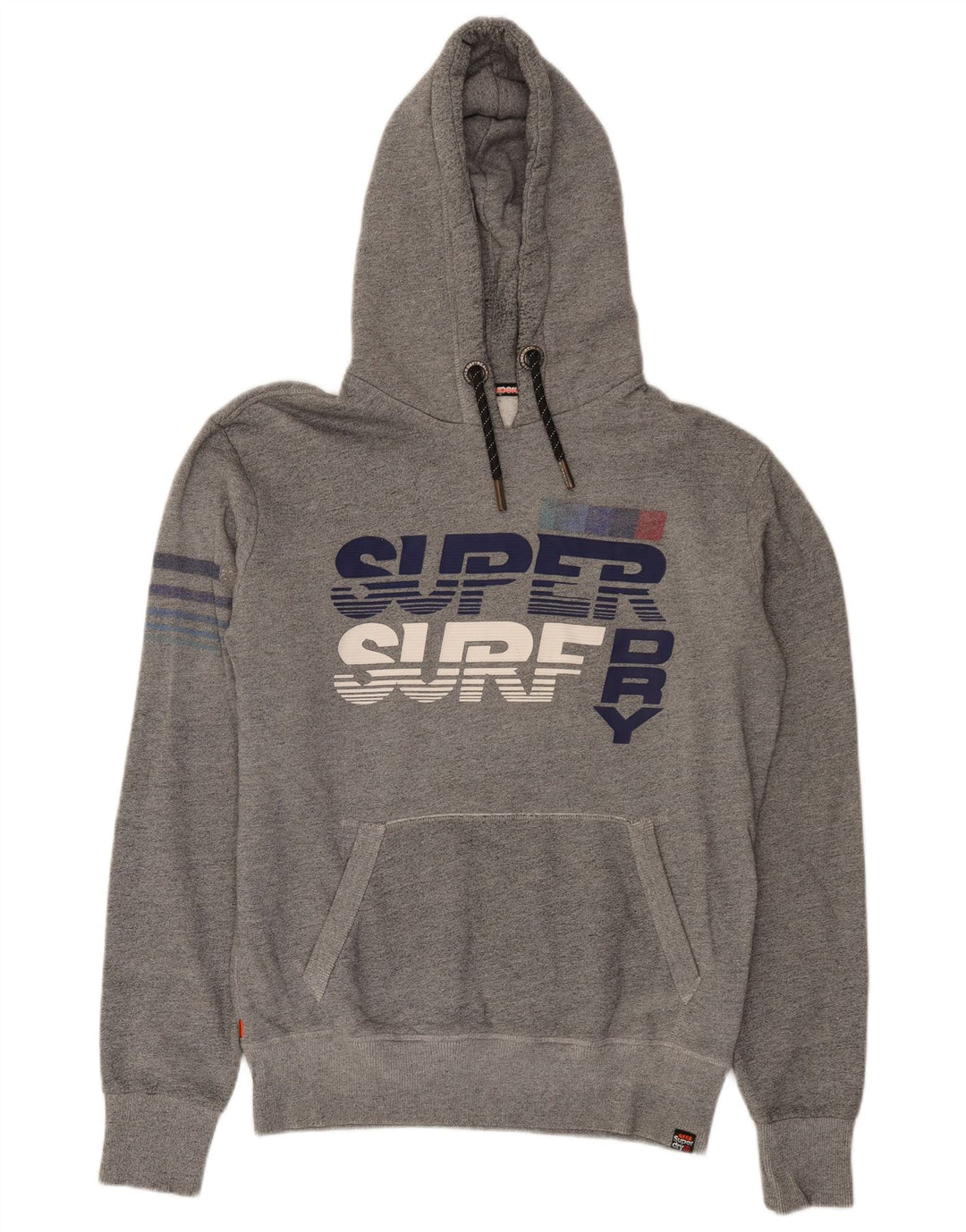 Superdry Herren-Pullover mit grafischem Kapuzenpullover, mittelgrau gesprenkelte Baumwolle