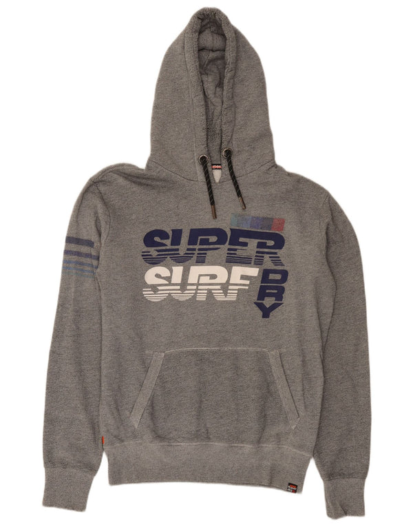 Superdry Herren-Pullover mit grafischem Kapuzenpullover, mittelgrau gesprenkelte Baumwolle