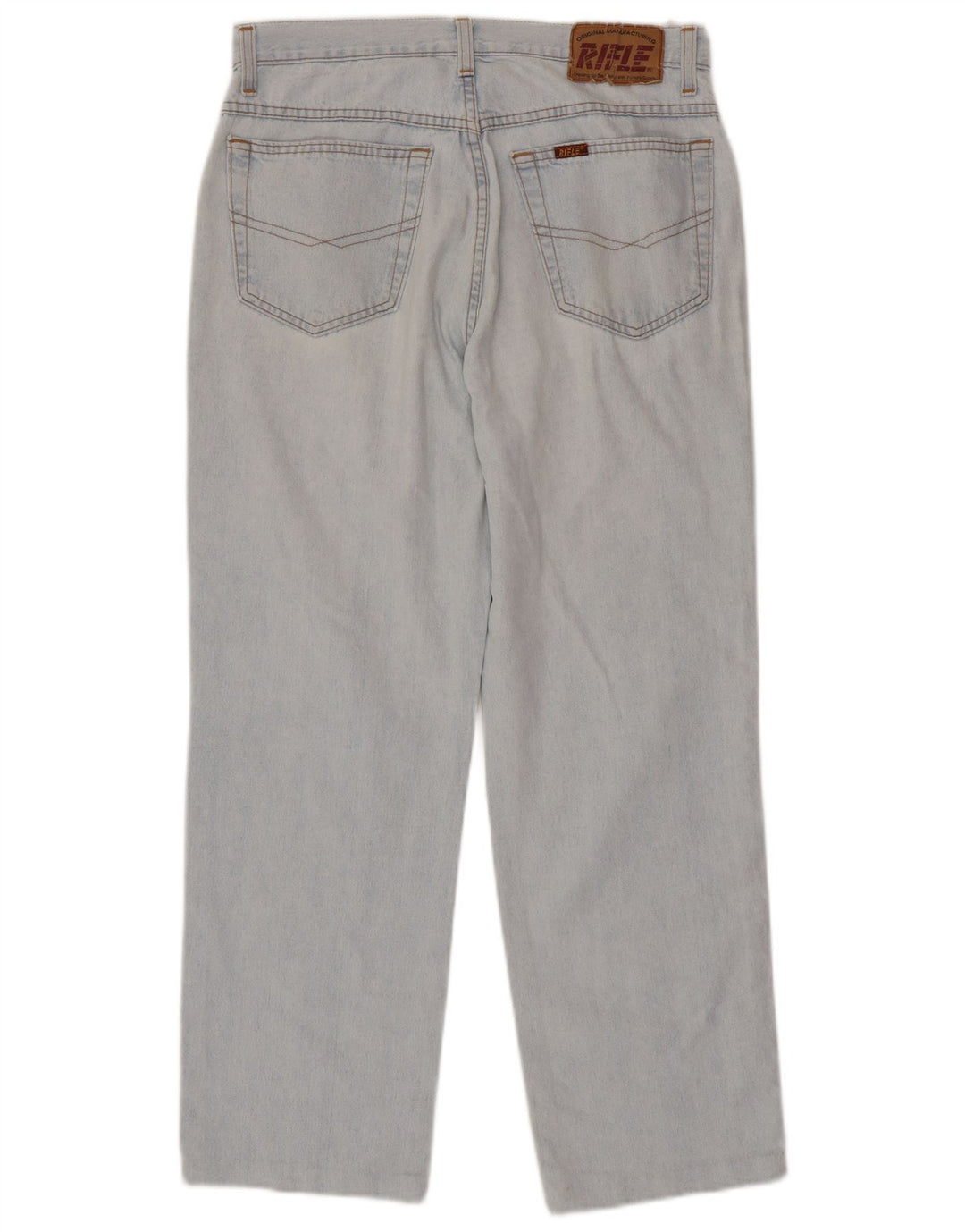 RIFLE Damen Straight Jeans W32 L27 Blaue Baumwolle