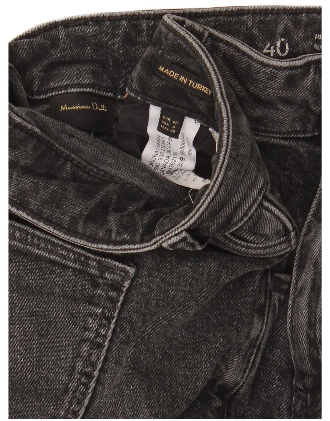 Massimo Dutti Damen Mid Rise Slim Tapered Jeans EU 40 Medium W30 L28 Grau