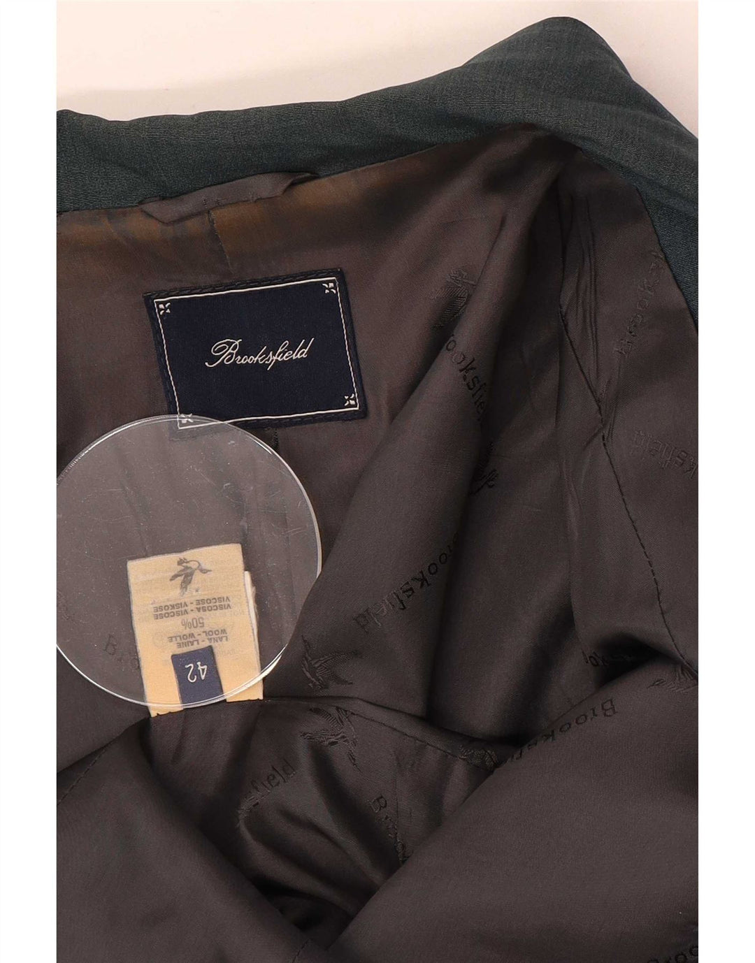 Brooksfield Damen-Blazer mit 1 Knopf, IT 42, mittelgrüne Wolle