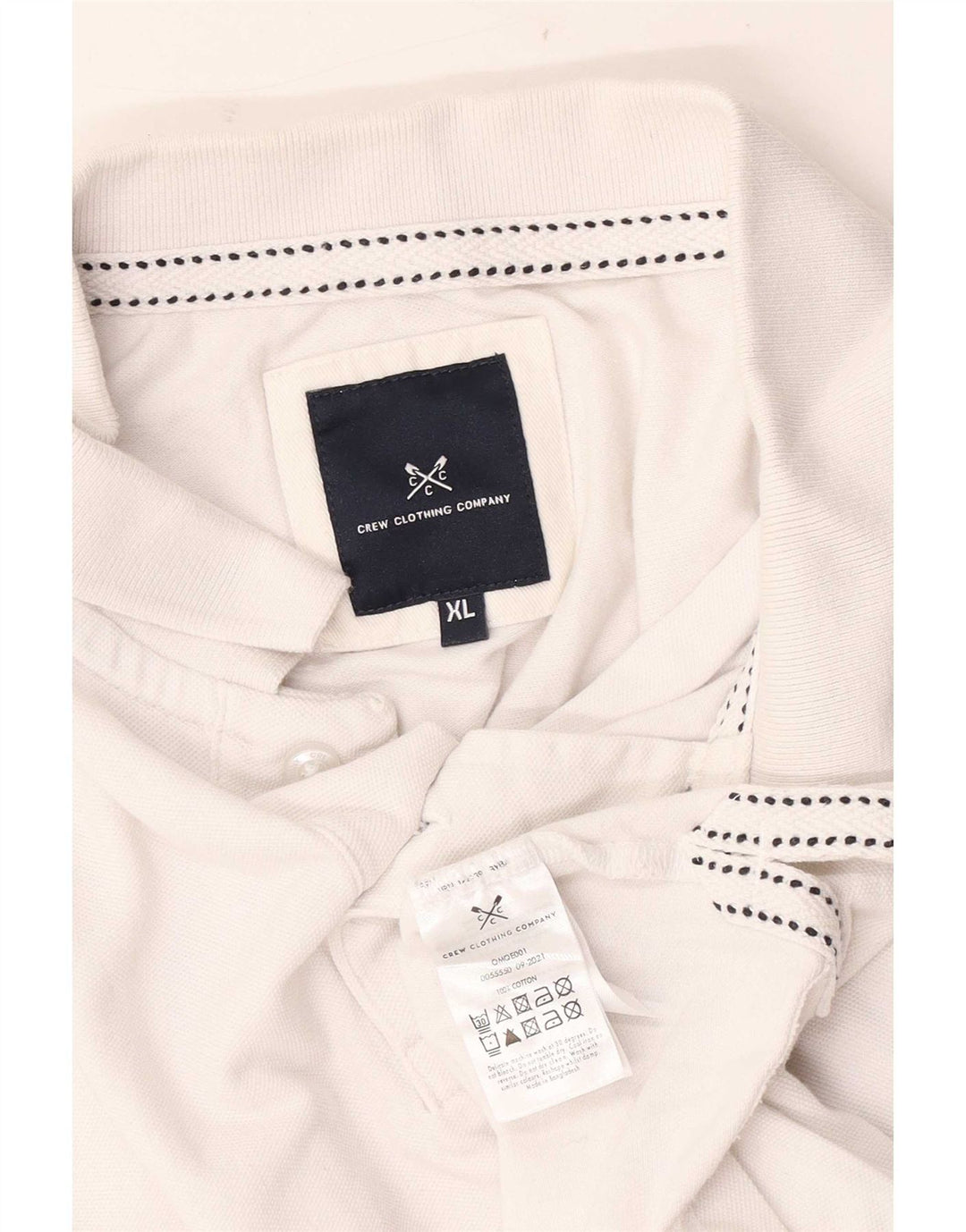 Crew Clothing Herren-Poloshirt XL, weiße Baumwolle
