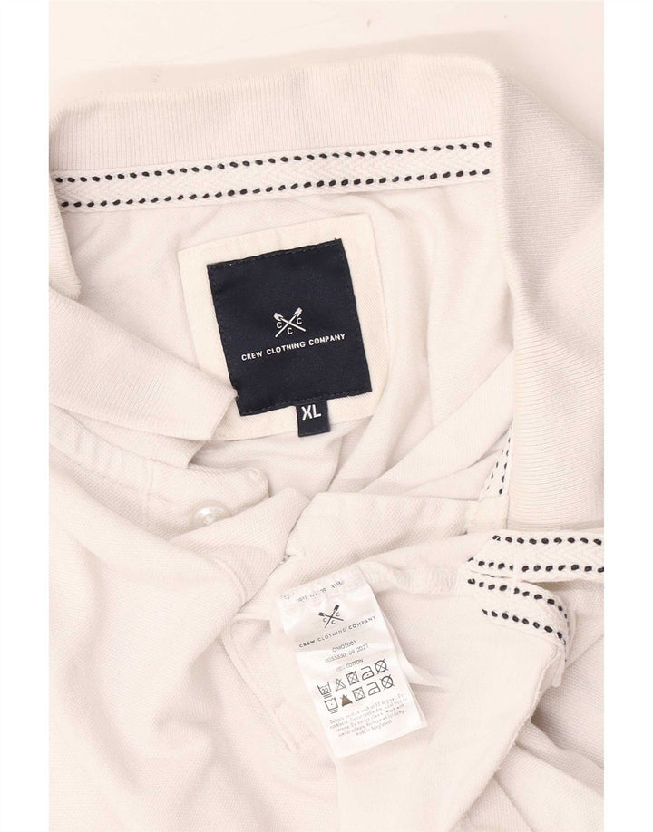 Crew Clothing Herren-Poloshirt XL, weiße Baumwolle