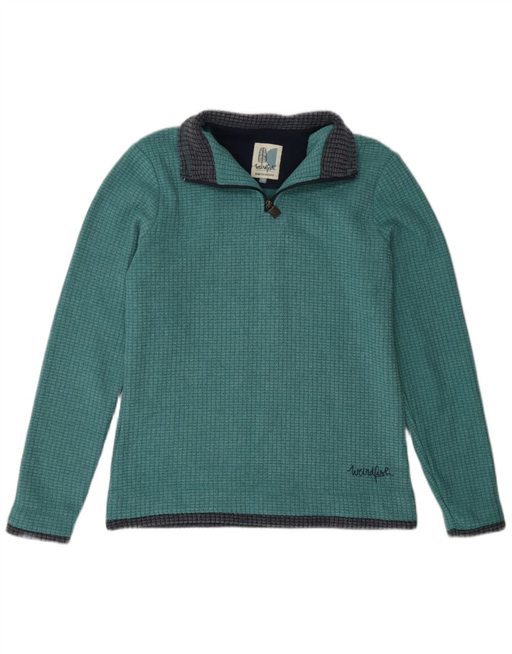 Weird Fish Übergroßer Damen-Fleecepullover mit Reißverschluss am Hals, Gr. 10, Größe S, Grün