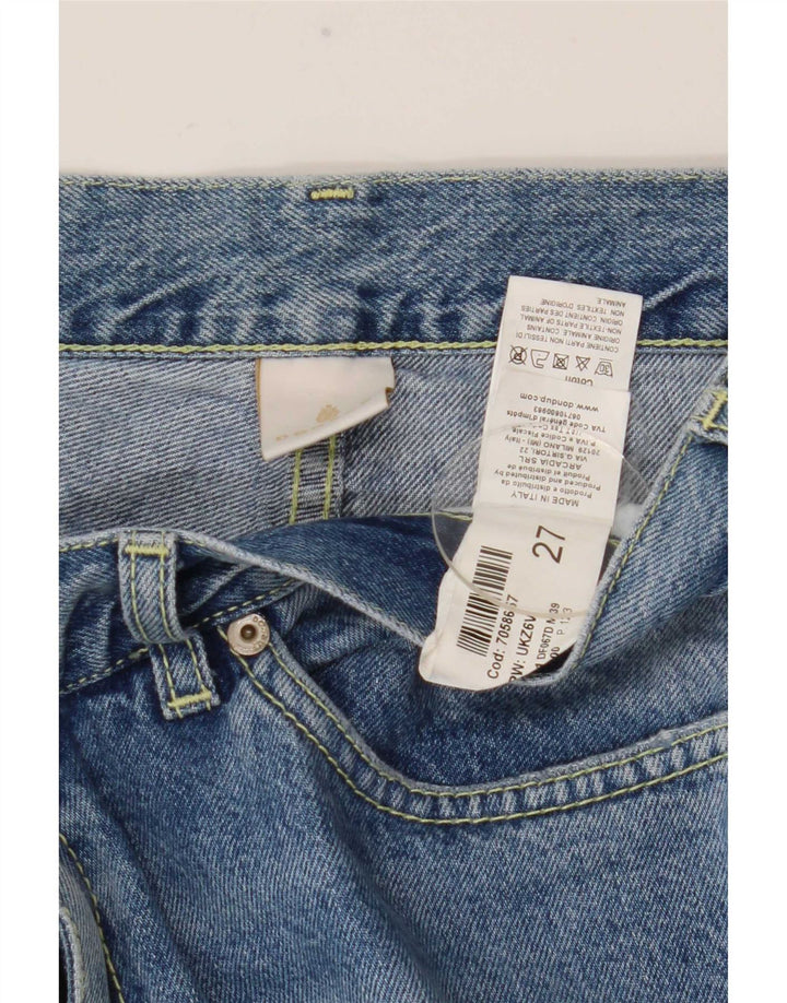 Dondup Damen Distressed Straight Jeans W27 L28 Blaue Baumwolle