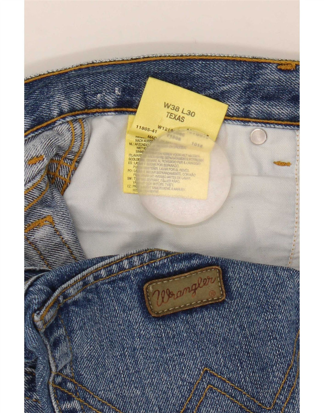 Wrangler Herren Texas Straight Jeans W38 L30 Blaue Baumwolle