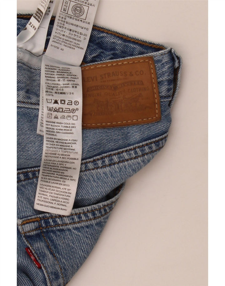 LEVI'S Damen Ribcage Straight Jeans W27 L27 Blaue Baumwolle