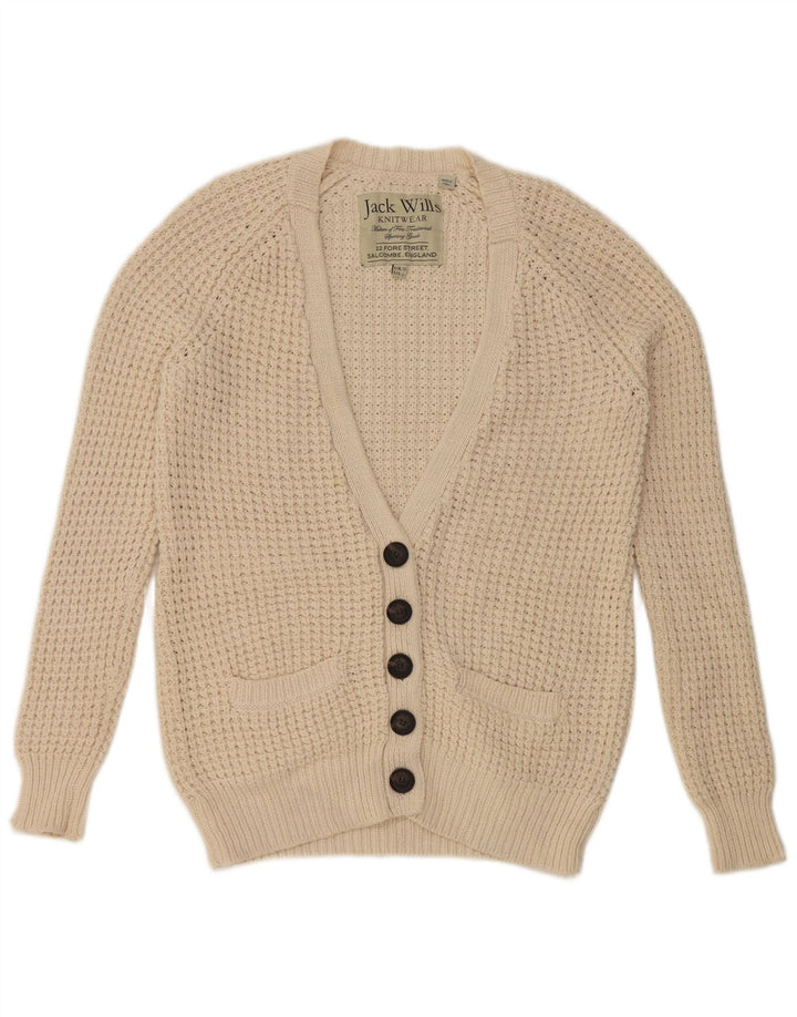 Jack Wills Damen-Strickjacke in Übergröße, übergroß, Gr. 10, Größe S, Beige